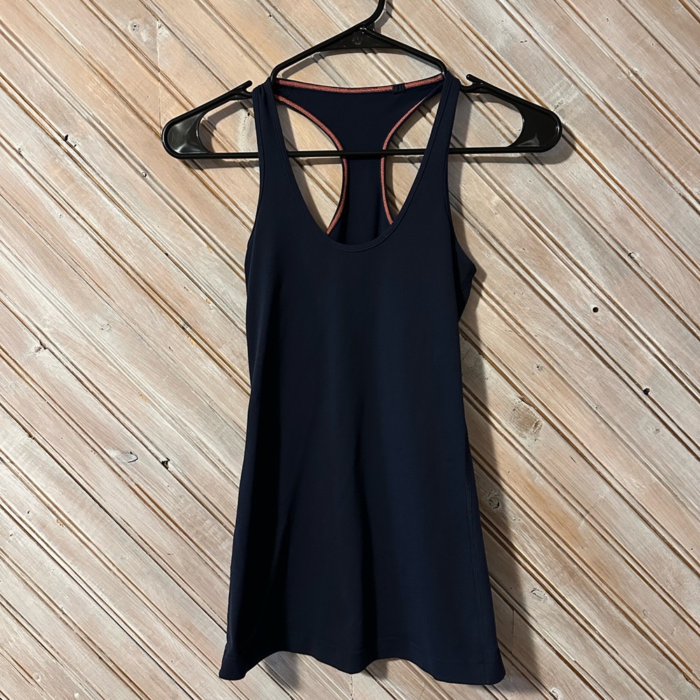 Lululemon athletica Racerback Tank Top Navy Blue & Orange Athletic Wear Workout